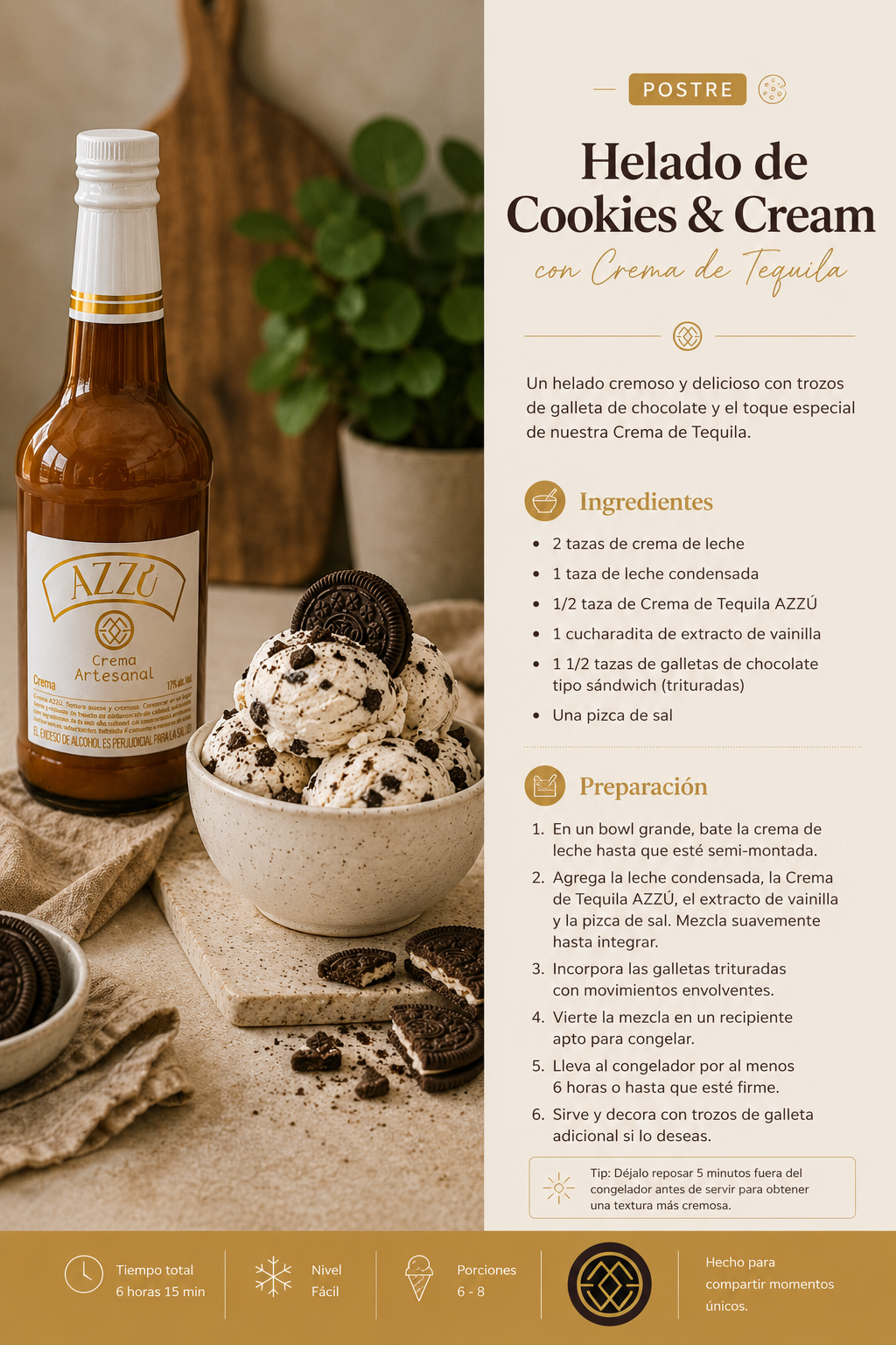 Helado Cookies & Cream